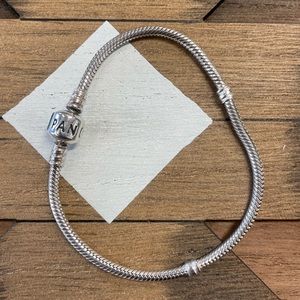 Pandora Sterling Silver Barrel Clasp Snake Chain Bracelet